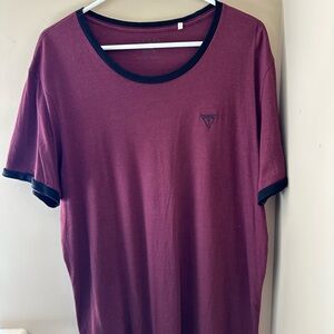 Guess Men's Maroon Short Sleeve Tee